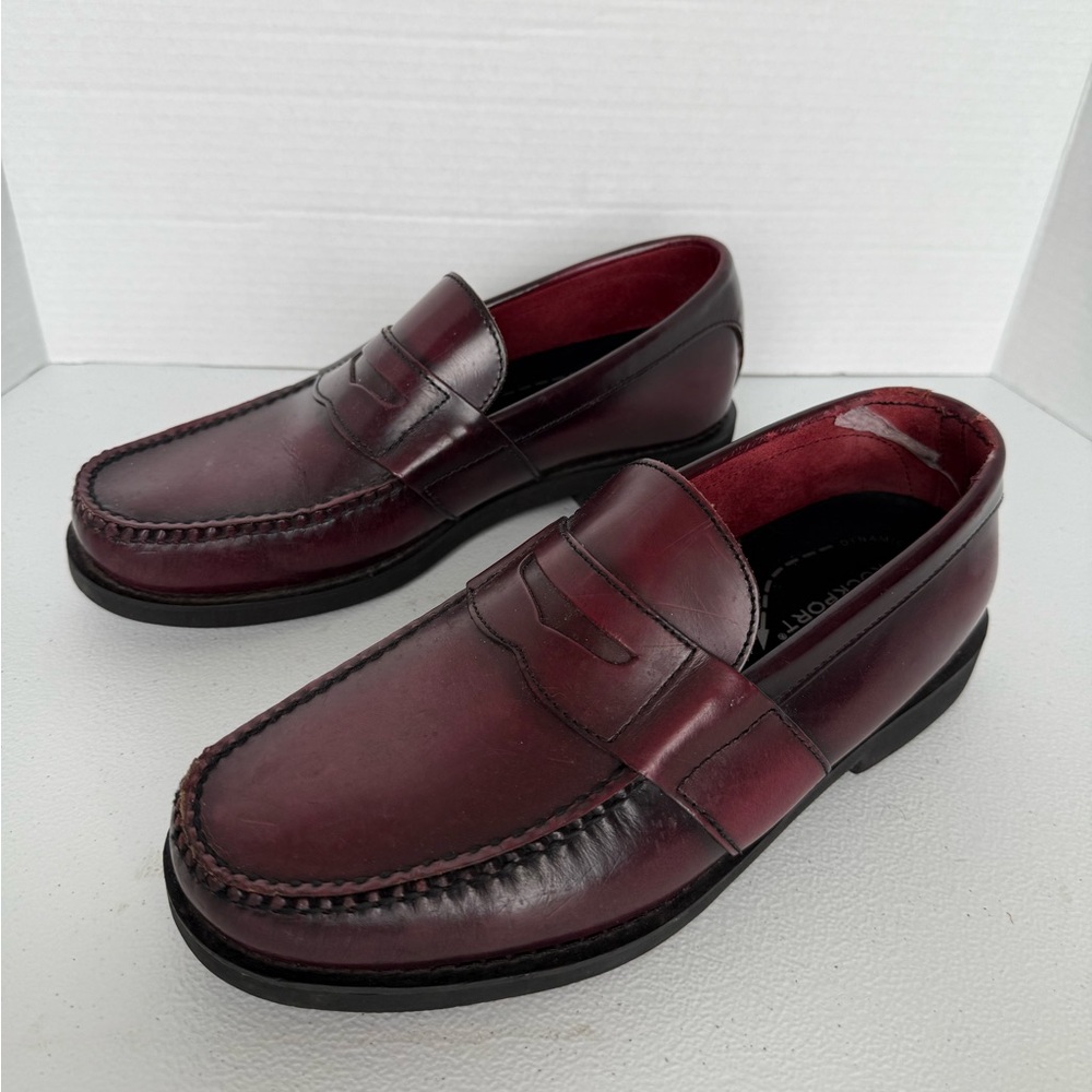 Rockport 501843 Men’s Burgendy Maroon Size US 9 W Leather Loafers Shoes